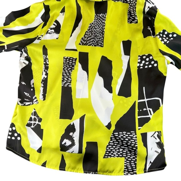 Frank Lyman Montreal Women’s Haute Femme Blouse In Lime/Black Size 6 - Picture 7 of 8